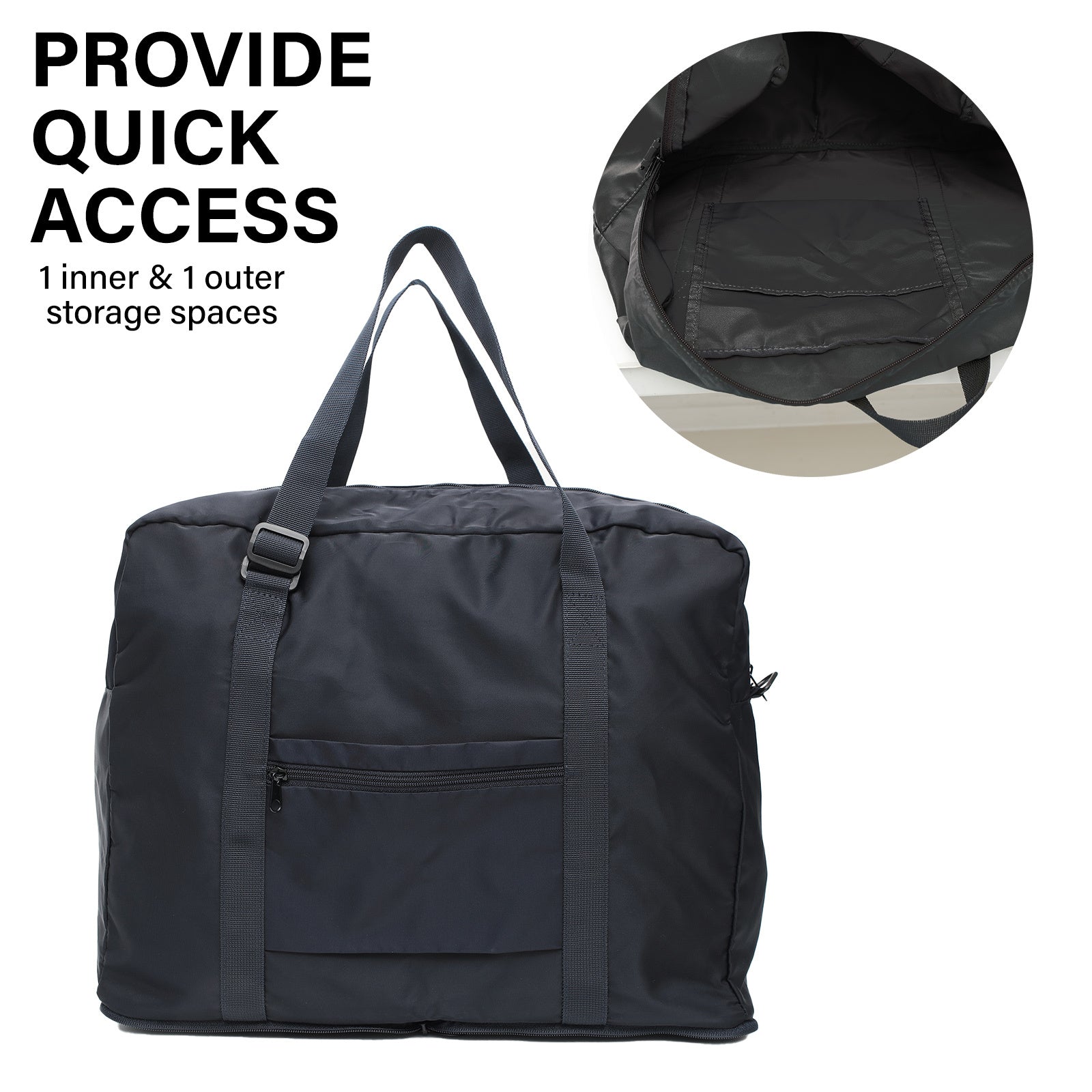 KOELE Navy Shopper Bag Travel Duffle Bag Foldable Laptop Luggage KO-BOSTON - Gift & Novelty > Bags