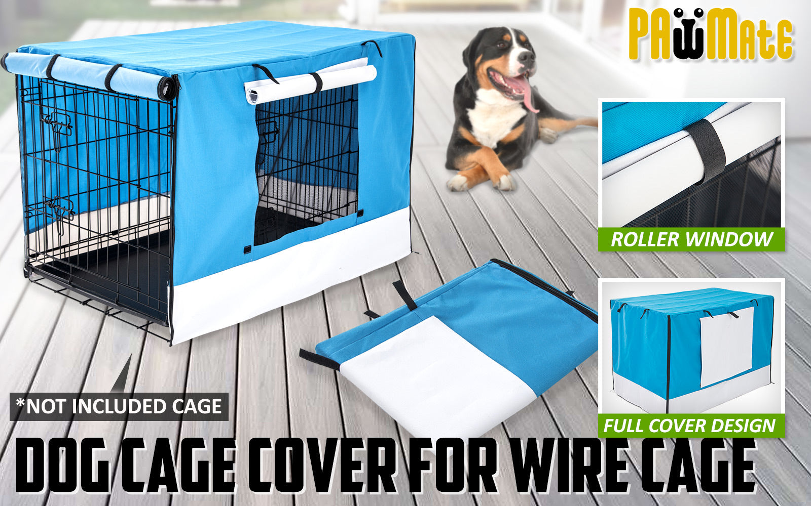 Paw Mate Blue Cage Cover Enclosure for Wire Dog Cage Crate 24in - Pet Care > Dog Supplies