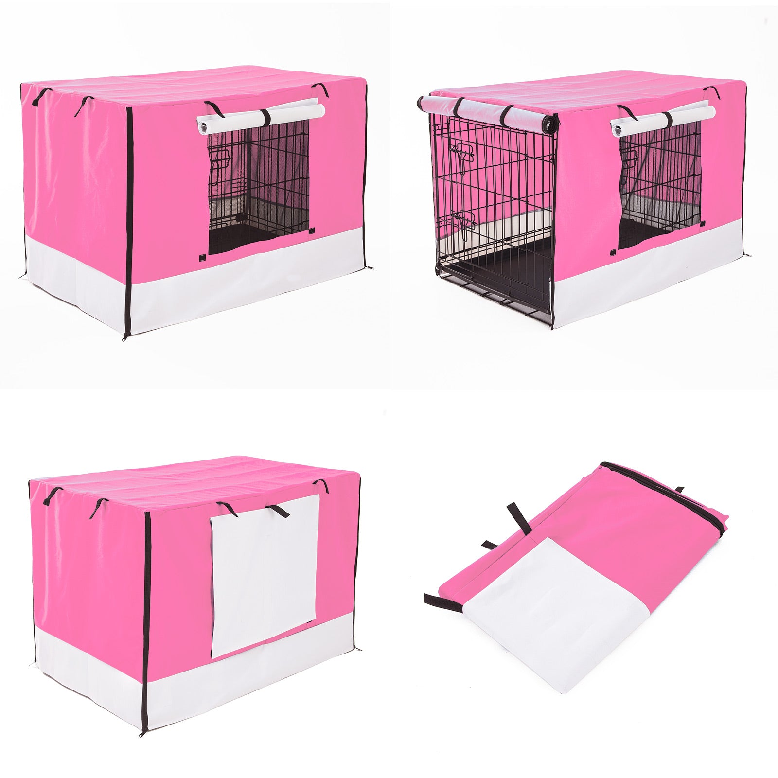 Paw Mate Pink Cage Cover Enclosure for Wire Dog Cage Crate 24in - Pet Care > Dog Supplies