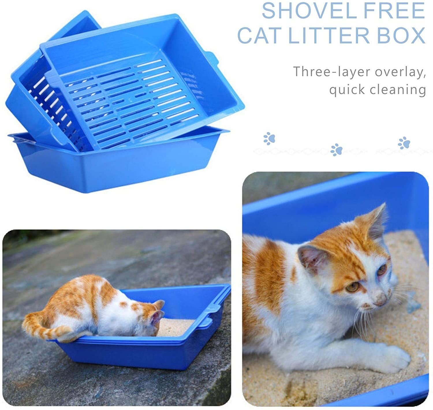 YES4PETS Lift and Sift Self Cleaning Kitty Litter Trays Cat Litter Tray Toilet Sifting Slotted Trays - Pet Care > Cat Supplies