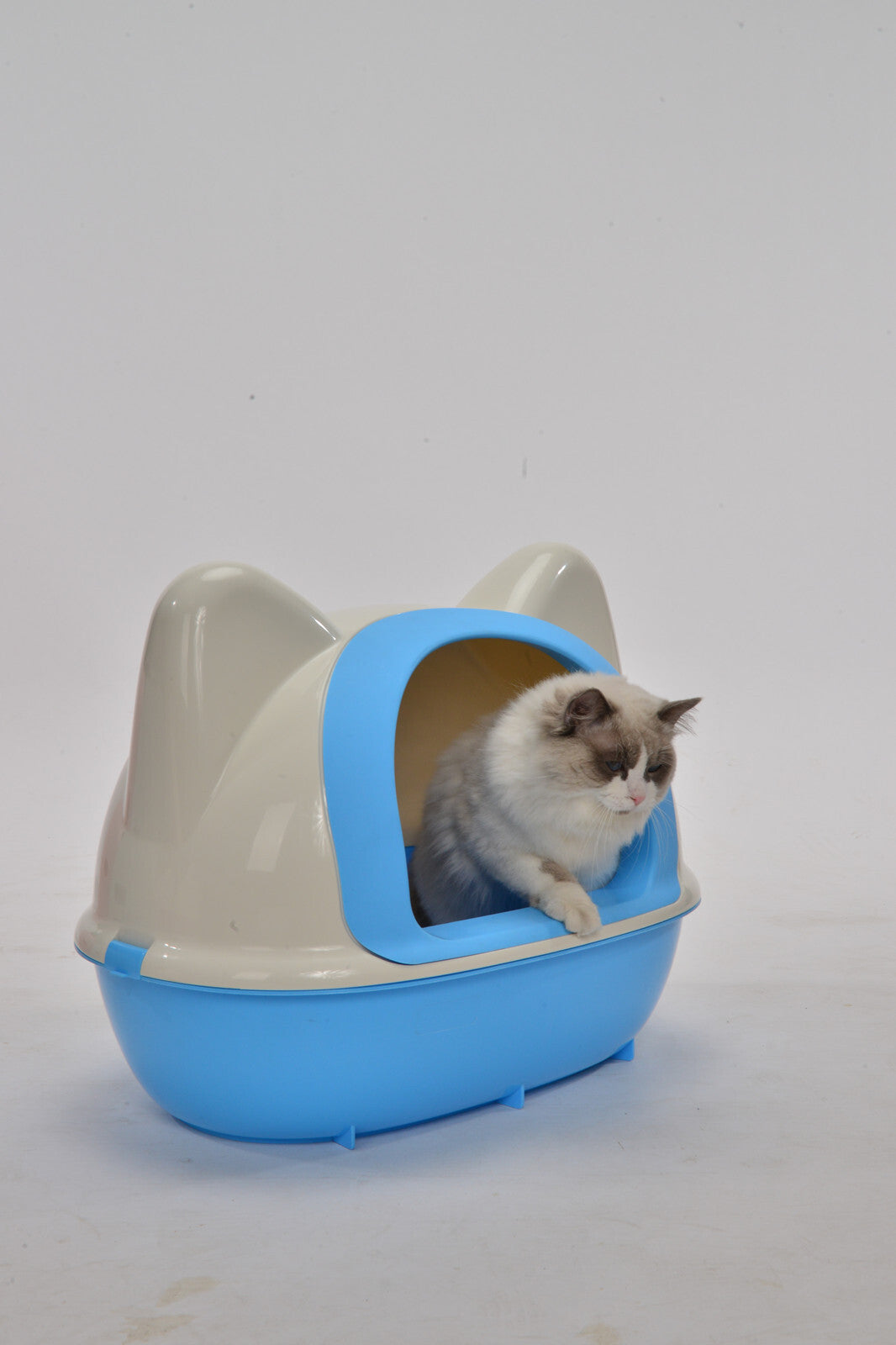 YES4PETS Large Hooded Cat Toilet Litter Box Tray House With Scoop Blue - Pet Care > Cat Supplies