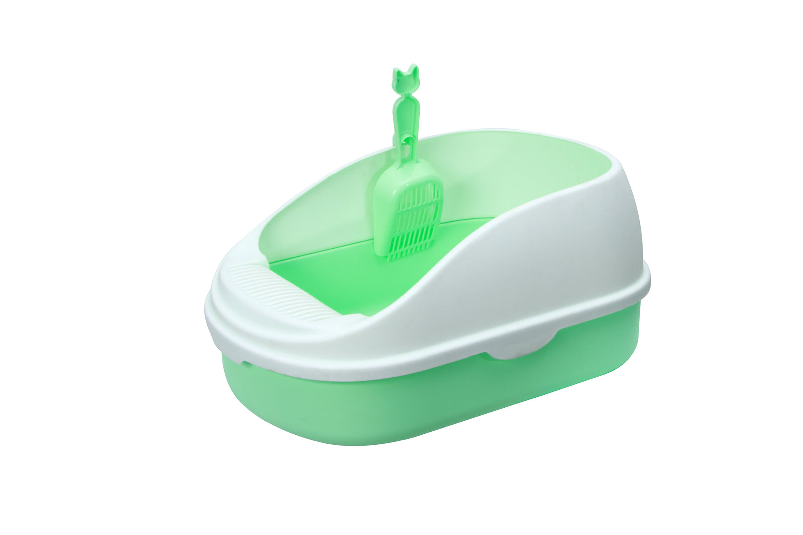 YES4PETS Medium Portable Cat Toilet Litter Box Tray with Scoop Green - Pet Care > Cat Supplies