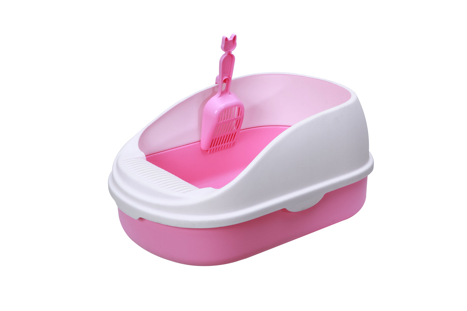 YES4PETS Medium Portable Cat Toilet Litter Box Tray with Scoop Pink - Pet Care > Cat Supplies