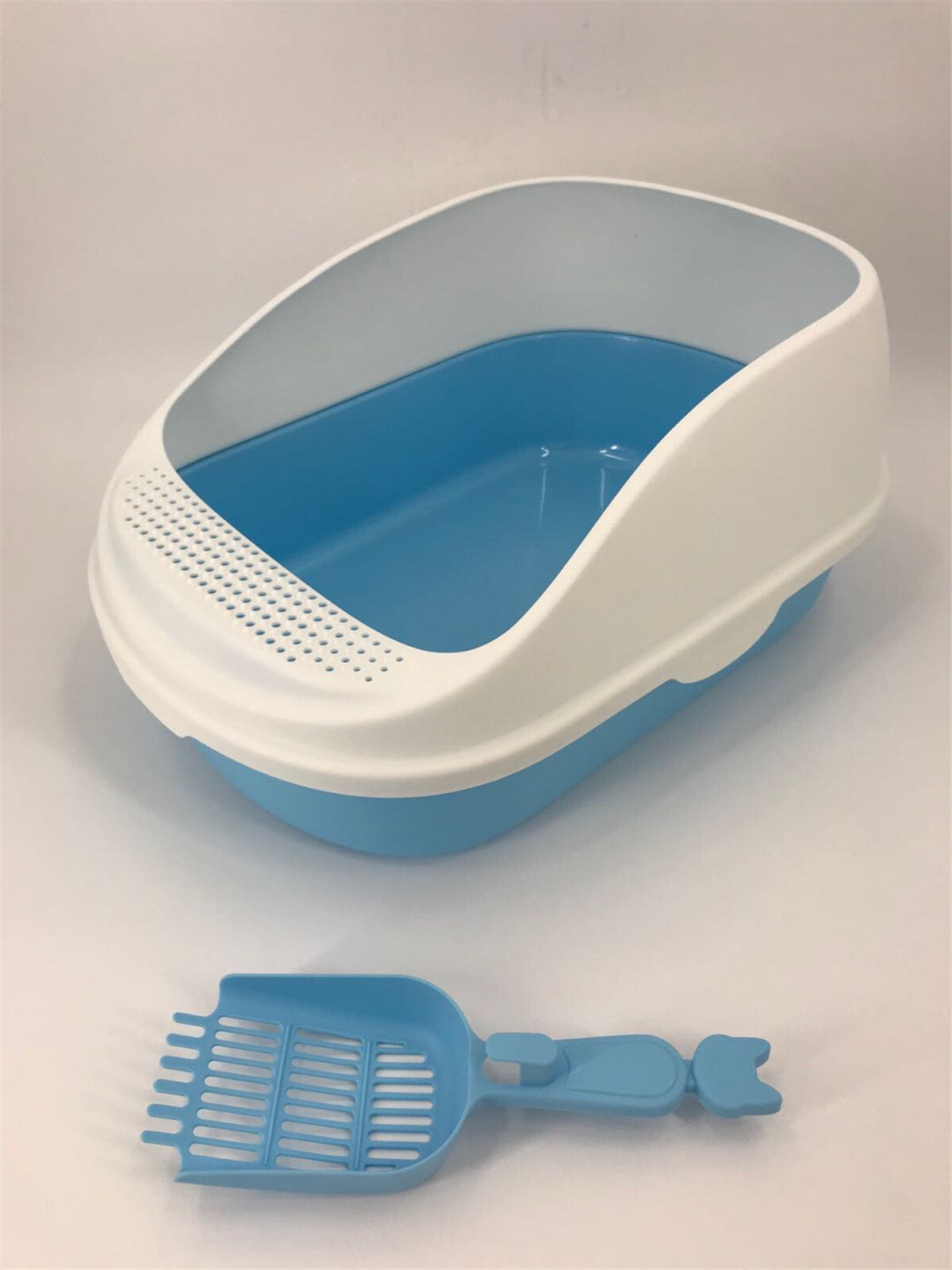 YES4PETS Large Deep Cat Toilet Litter Box Tray High Wall with Scoop Blue - Pet Care > Cat Supplies