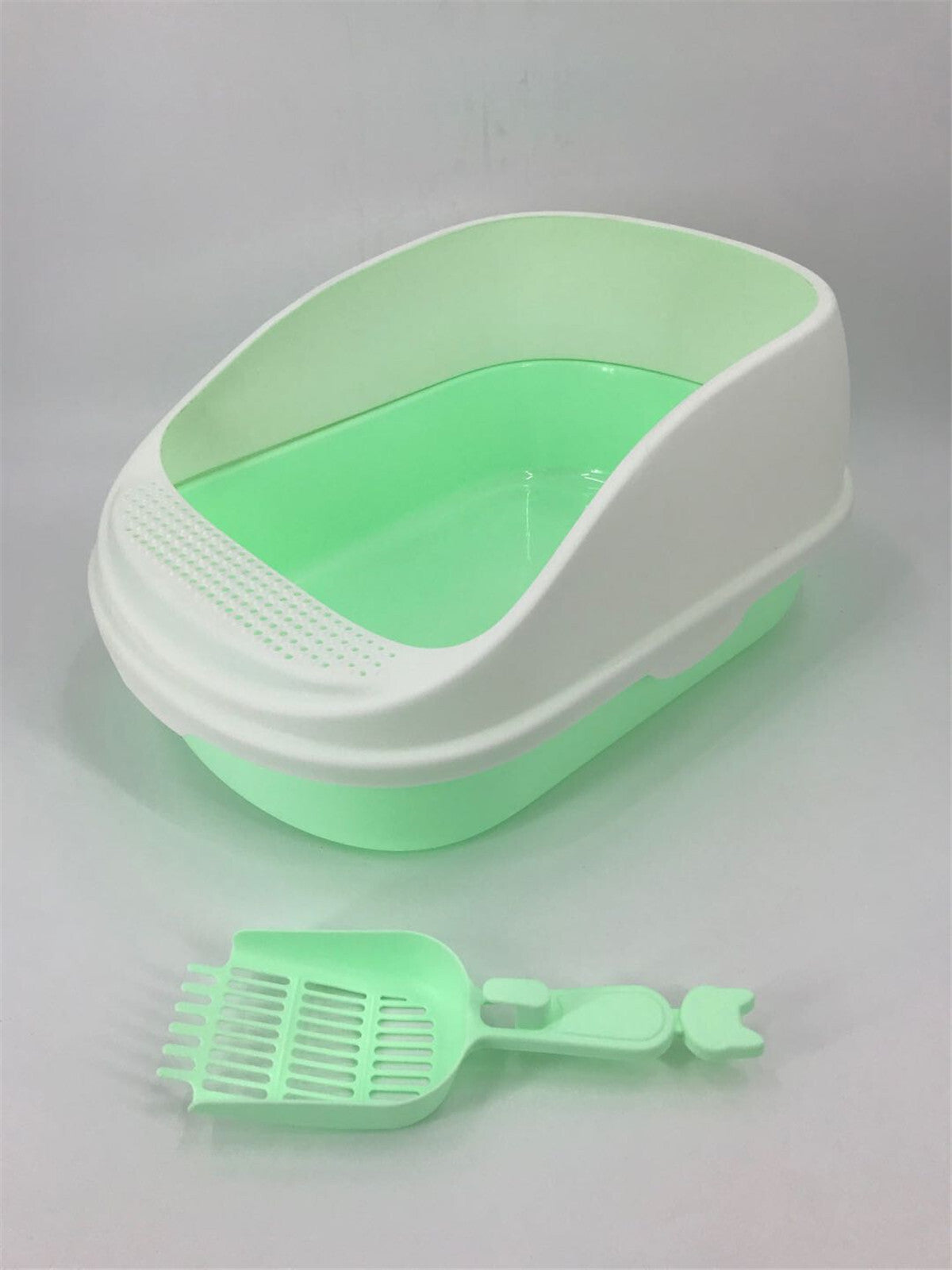 YES4PETS Large Portable Cat Toilet Litter Box Tray House with Scoop Green - Pet Care > Cat Supplies