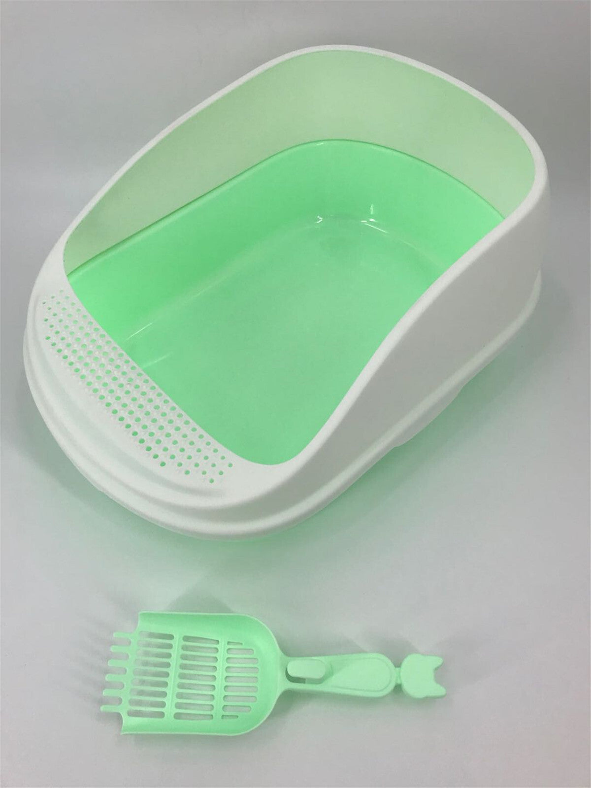 YES4PETS Large Portable Cat Toilet Litter Box Tray House with Scoop Green - Pet Care > Cat Supplies