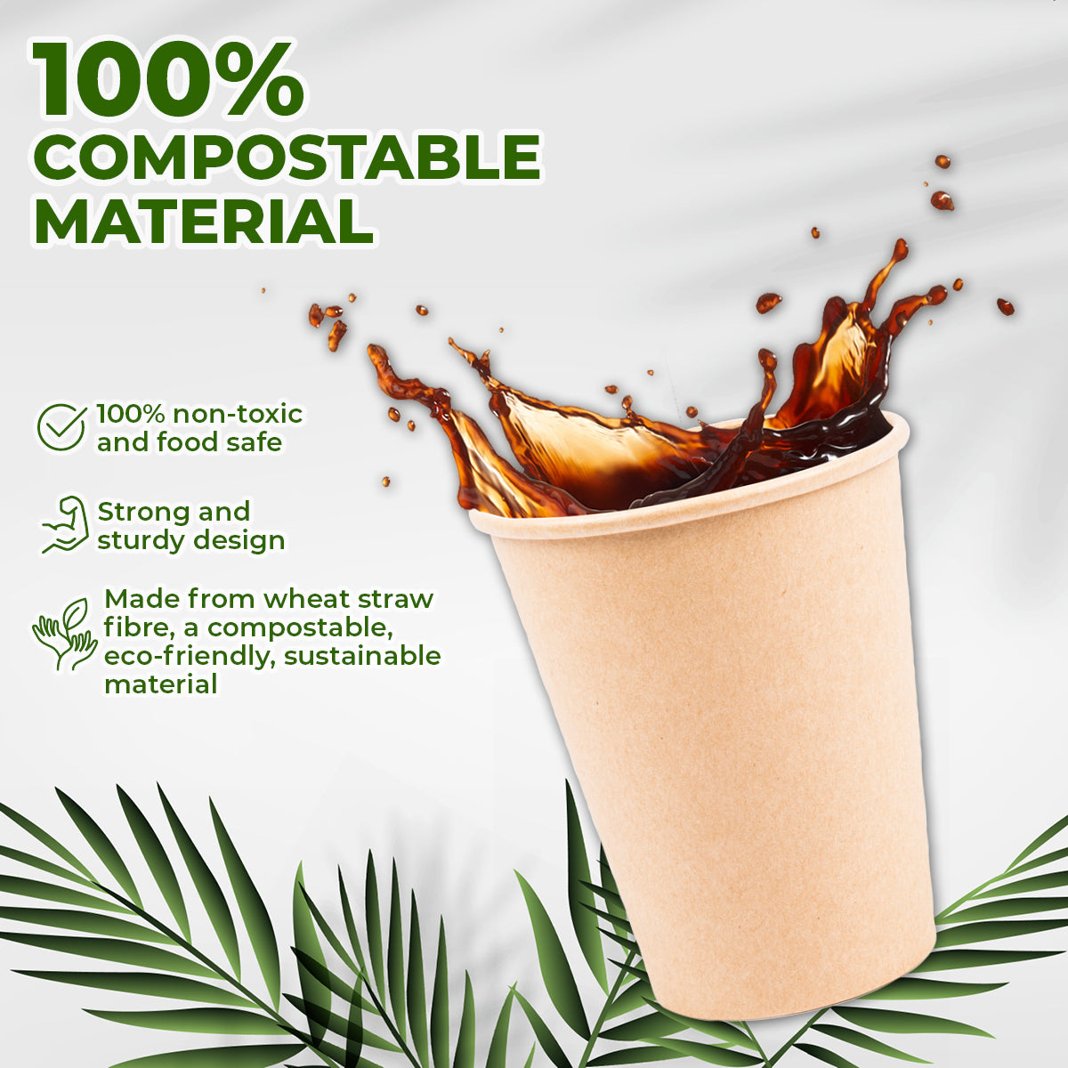 Party Central 1000PCE 354ml Coffee Cups Disposable Recycable 8.5 x 11cm - Occasions > Disposable Tableware