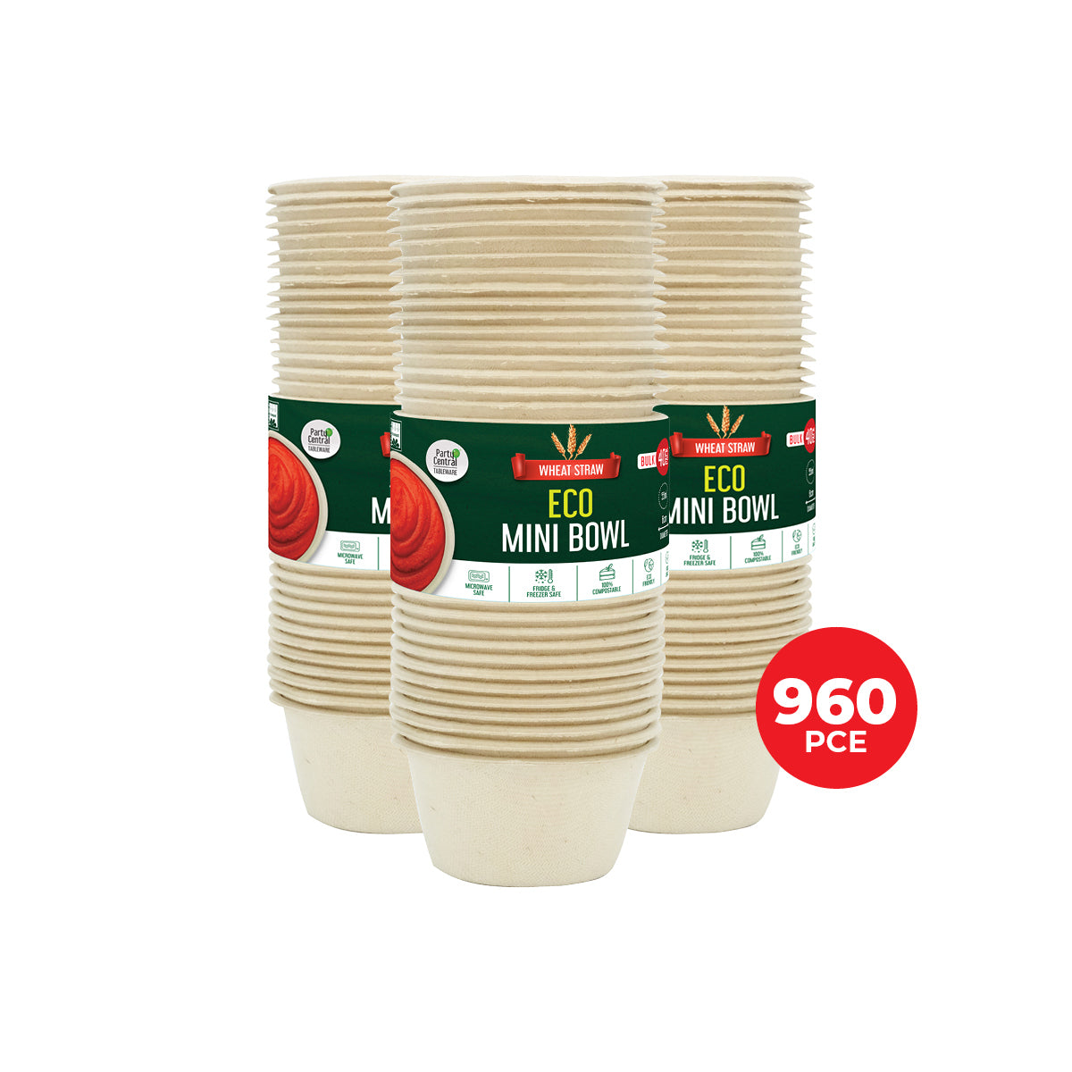 Party Central 960PCE Sauce Bowls Mini Size 150ml Eco-Friendly Recyclable 60mm - Occasions > Disposable Tableware