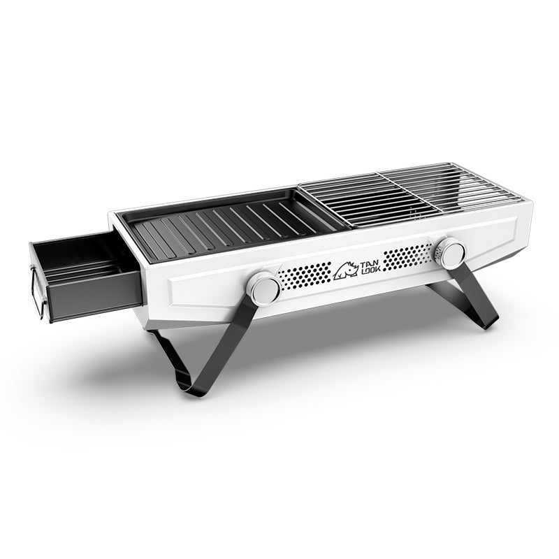 Foldable Portable Charcoal Frying Grill Grilling Outdoor Tabletop BBQ Grill For Camping Hiking Picnics - Appliances > Kitchen Appliances