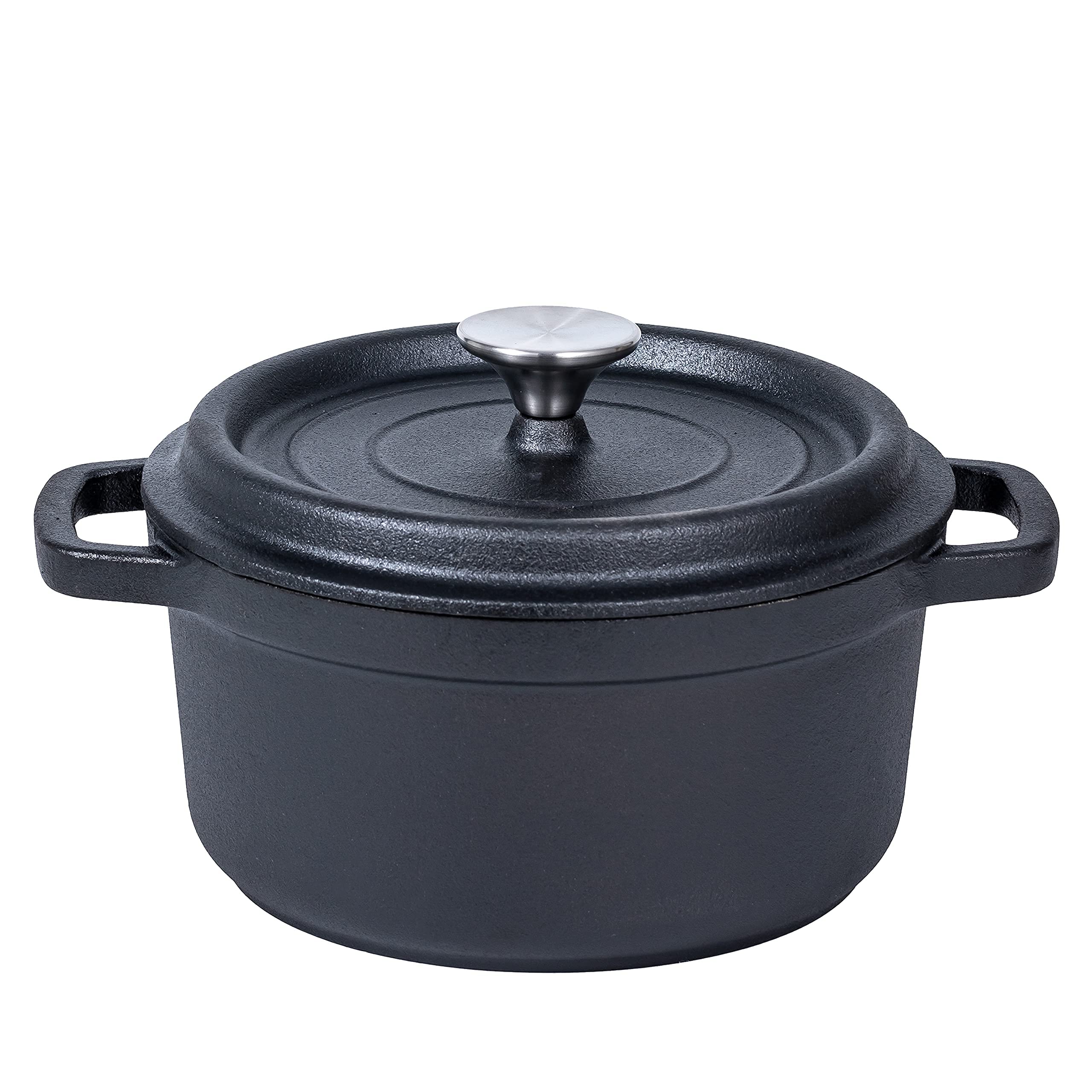 24cm Pre-seasoned NonStick Cast Iron Dutch Oven Handles Lid Skillet Cookware Braising Pot Pan Casserole - Home & Garden > Kitchenware