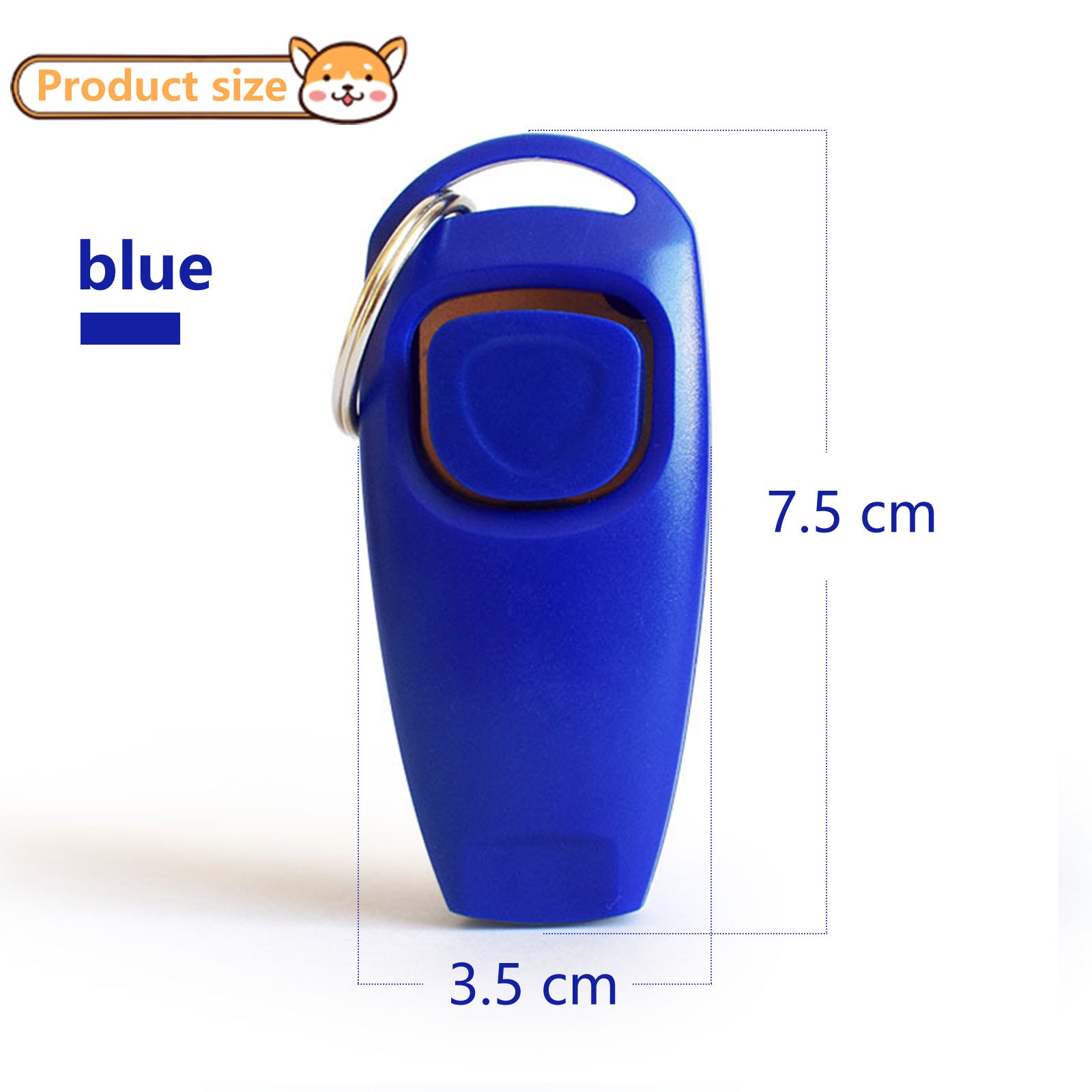 Pawfriends 2IN1 Dog Training Whistle Clicker Combo Stop Pet Barking Obedience Train Blue - Pet Care > Dog Supplies