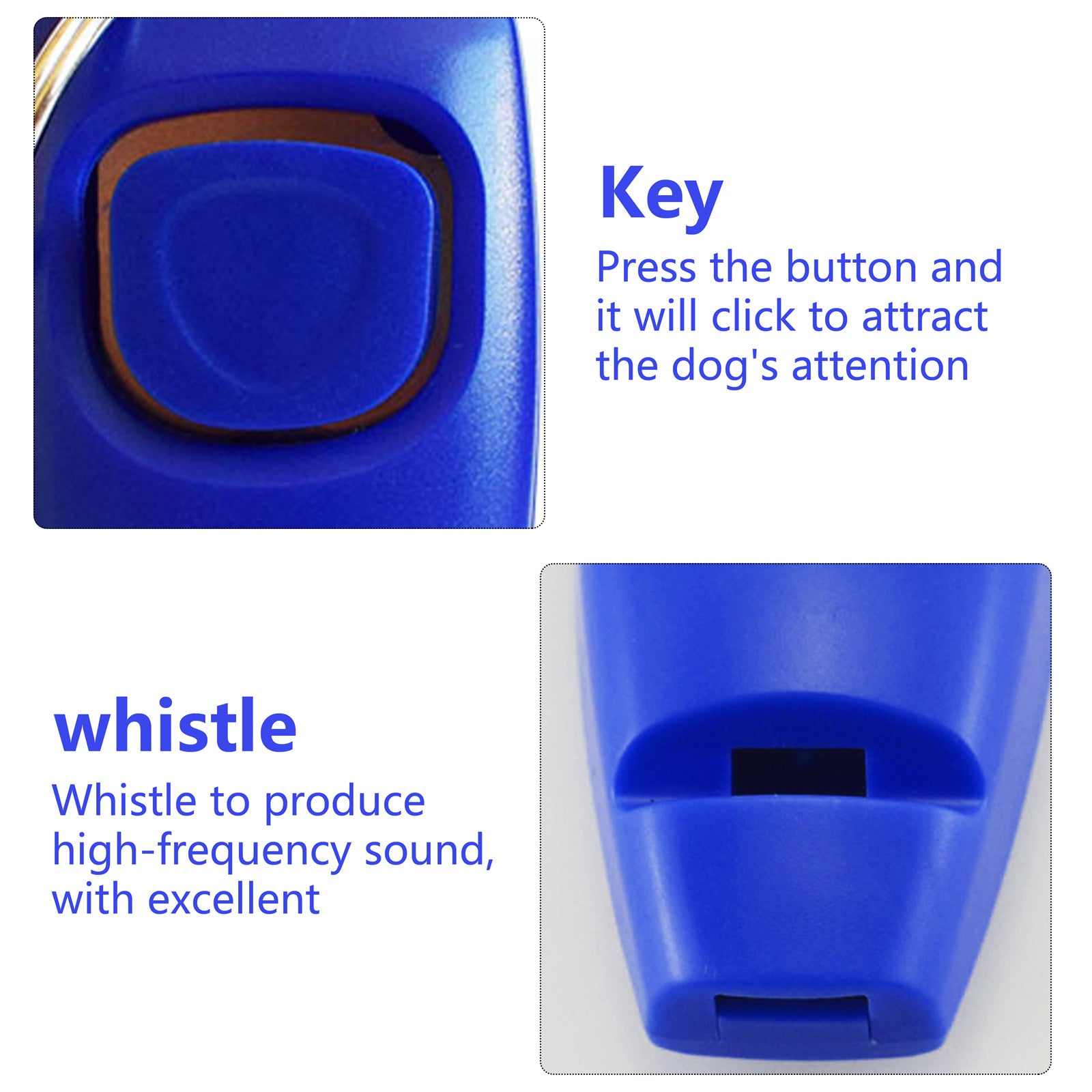 Pawfriends 2IN1 Dog Training Whistle Clicker Combo Stop Pet Barking Obedience Train Blue - Pet Care > Dog Supplies