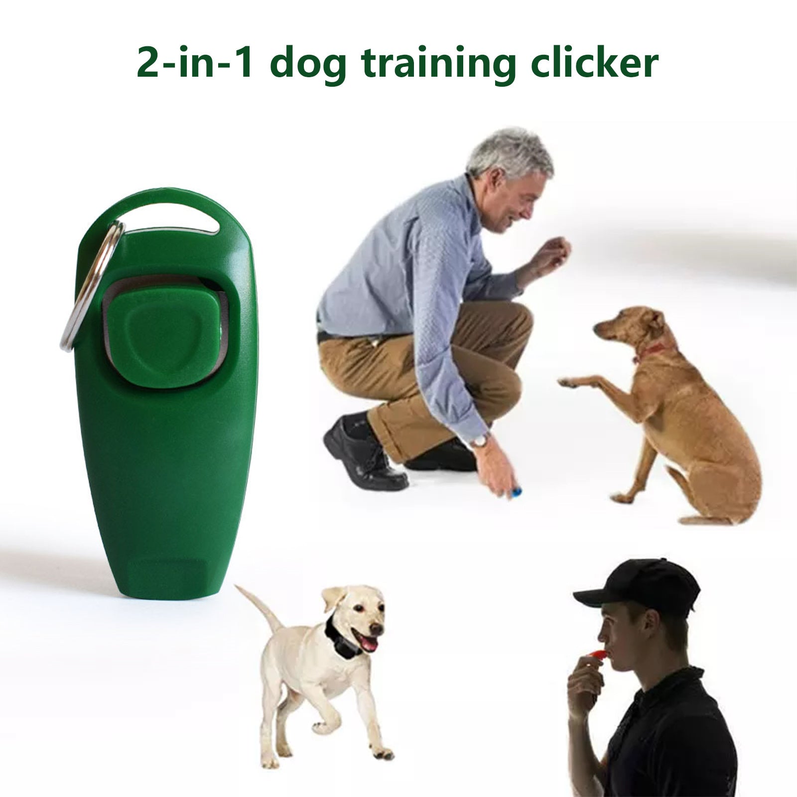 Pawfriends Pet Dog Puppy Training Obedience Whistle Clicker Ultrasonic Supersonic Green - Pet Care > Dog Supplies