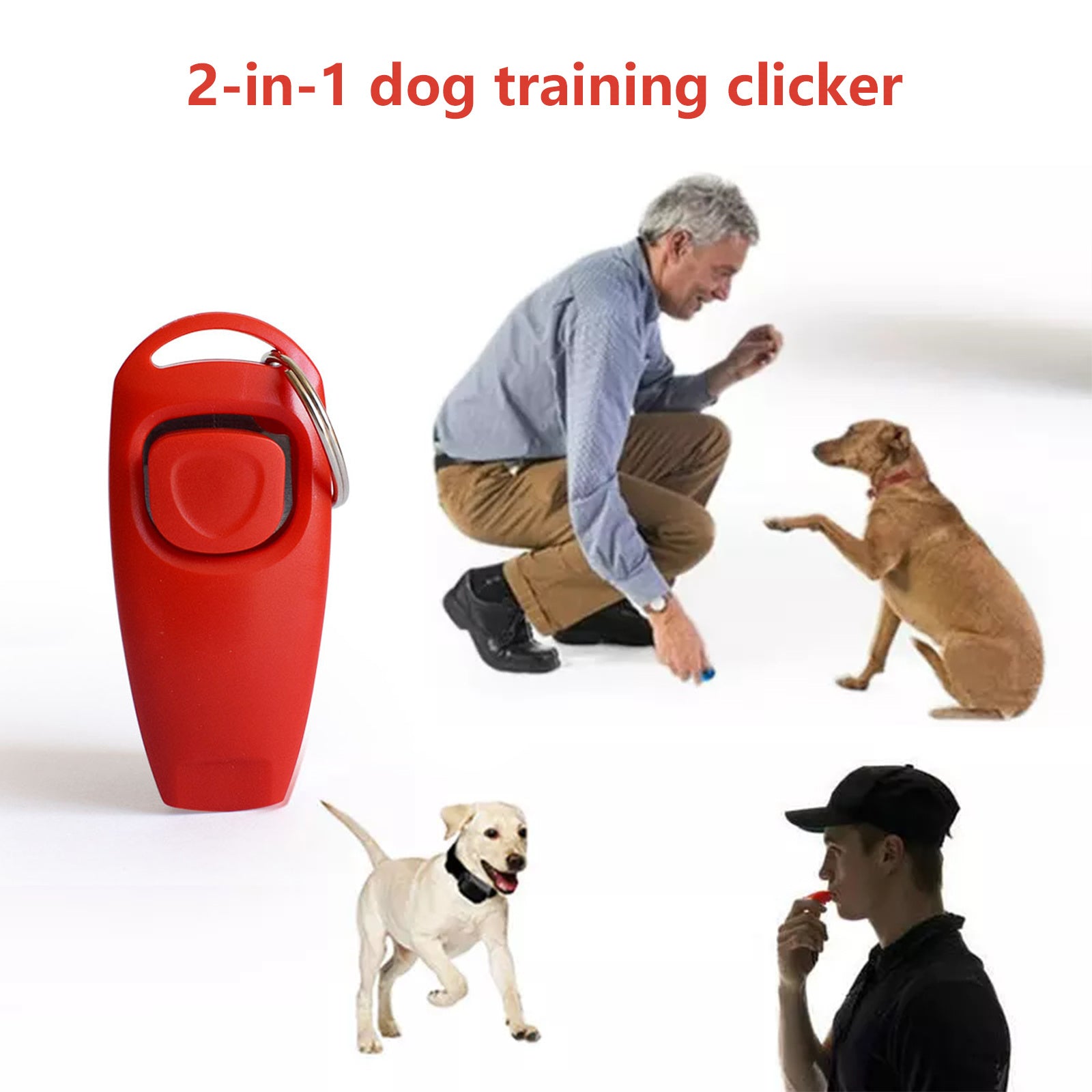 Pawfriends 2 in 1 Dog Whistle & Clicker Pet Training Tool for Dogs Cats Horses Reptiles - Pet Care > Dog Supplies