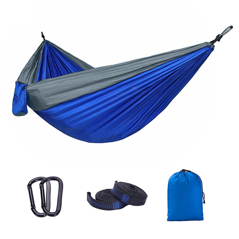 Blue & Grey Camping Hammock - Home & Garden > Hammocks