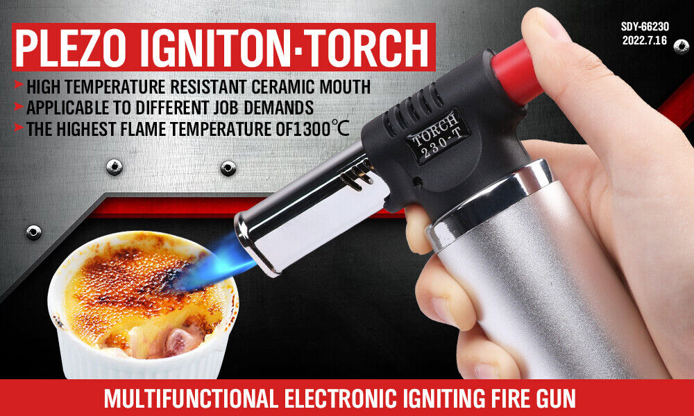 Butane Torch Gas Blow Jet Lighter Refillable Soldering Gun Flame Heat Food BBQ - Home & Garden > BBQ