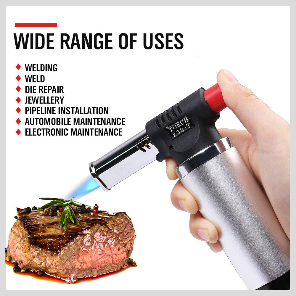 Butane Torch Gas Blow Jet Lighter Refillable Soldering Gun Flame Heat Food BBQ - Home & Garden > BBQ