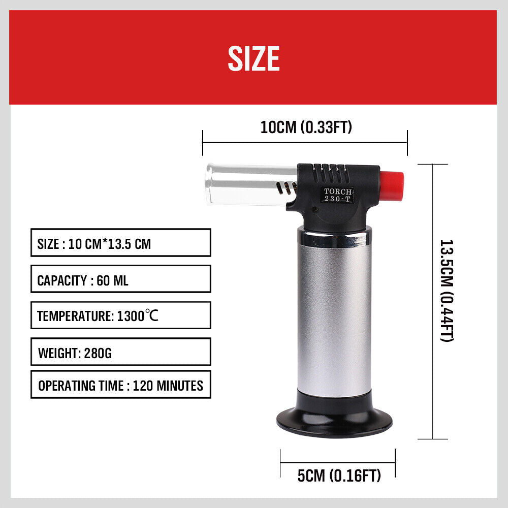 Butane Torch Gas Blow Jet Lighter Refillable Soldering Gun Flame Heat Food BBQ - Home & Garden > BBQ