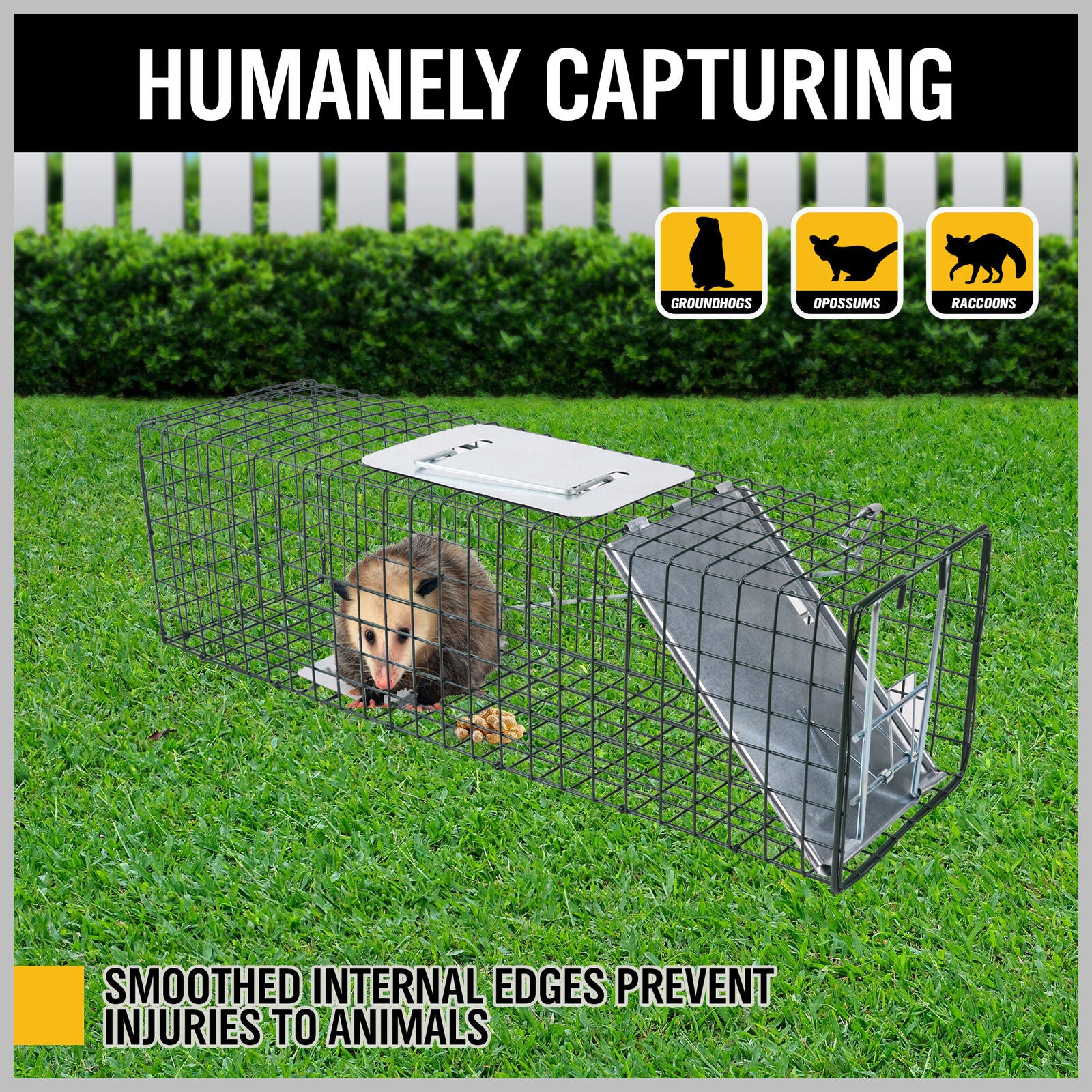 VaKa Animal Trap Cage Humane Live Steel Catch Possum Fox Rat Cat Rabbit Bird - Pet Care