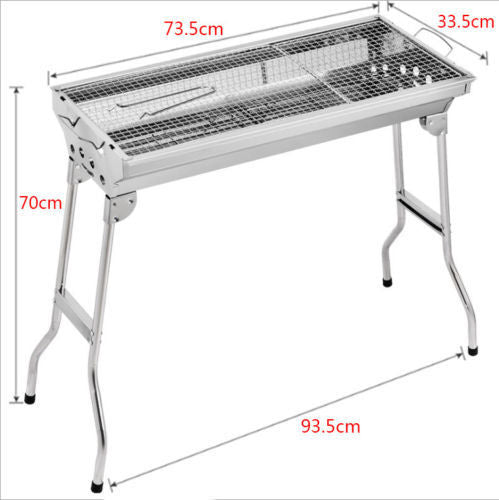 BBQ Grill Steel Roast Camping Picnic Charcoal Portable Foldable Barbecue Outdoor - Home & Garden > BBQ