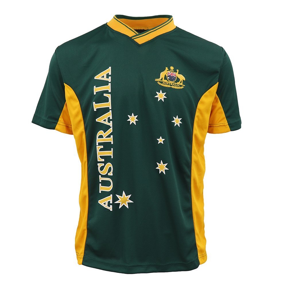 Adults Kids Men's Sports Soccer Rugby Jersy T Shirt Australia Day Polo Souvenir, Green, 8 (Kids) - Baby & Kids > Boys Clothing