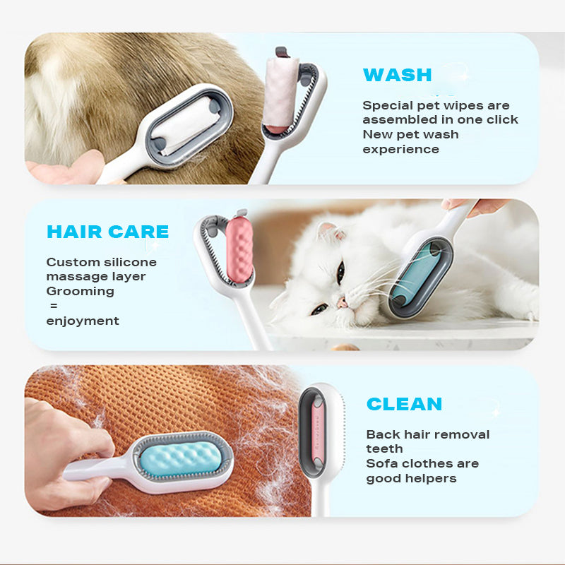 4 in 1 multifunctional pet hair cleaning depilatory comb - Pet Care > Dog Supplies