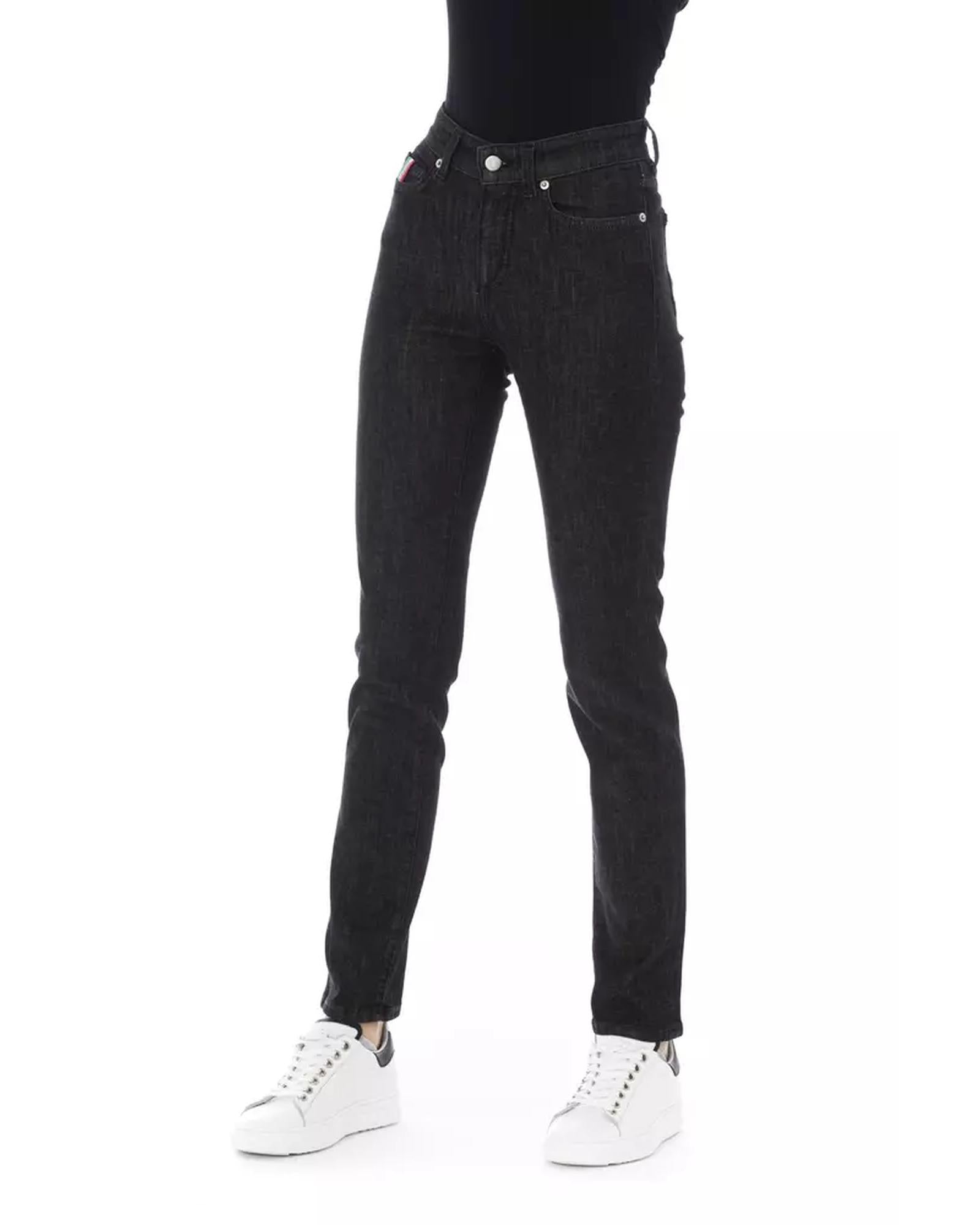 Regular Jeans with Logoed Button and Tricolor Insert. W28 US Women - Women's Fashion > Bottoms