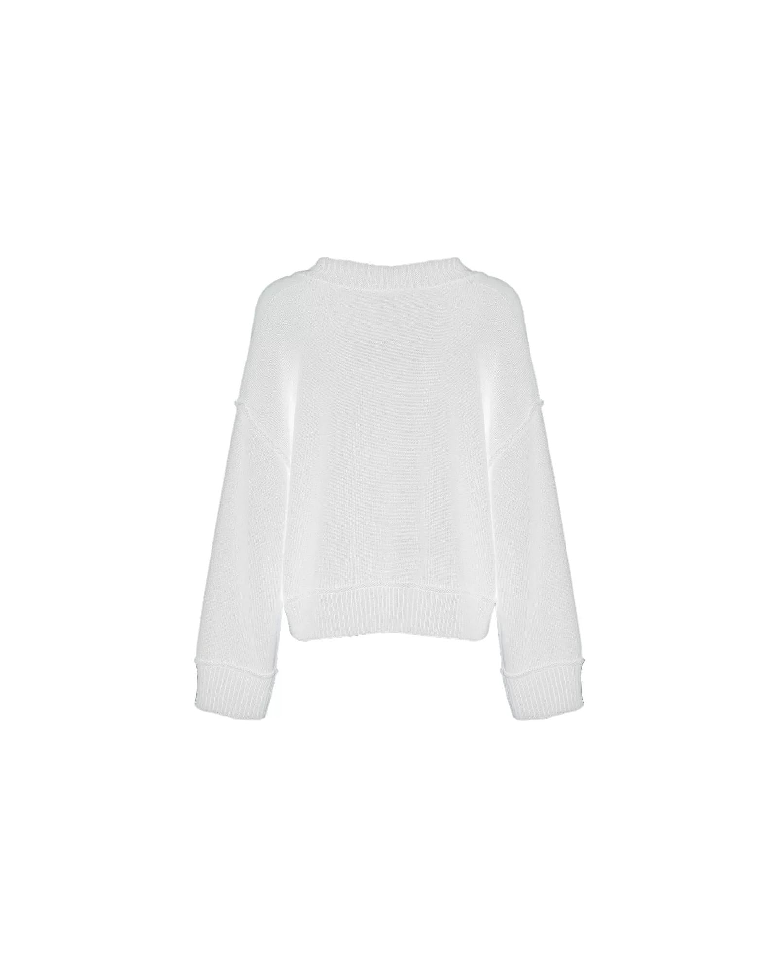 Wool Blend V-Neck Sweater with Ribbed Accents S Women - Women's Fashion > Knitwear & Sweaters