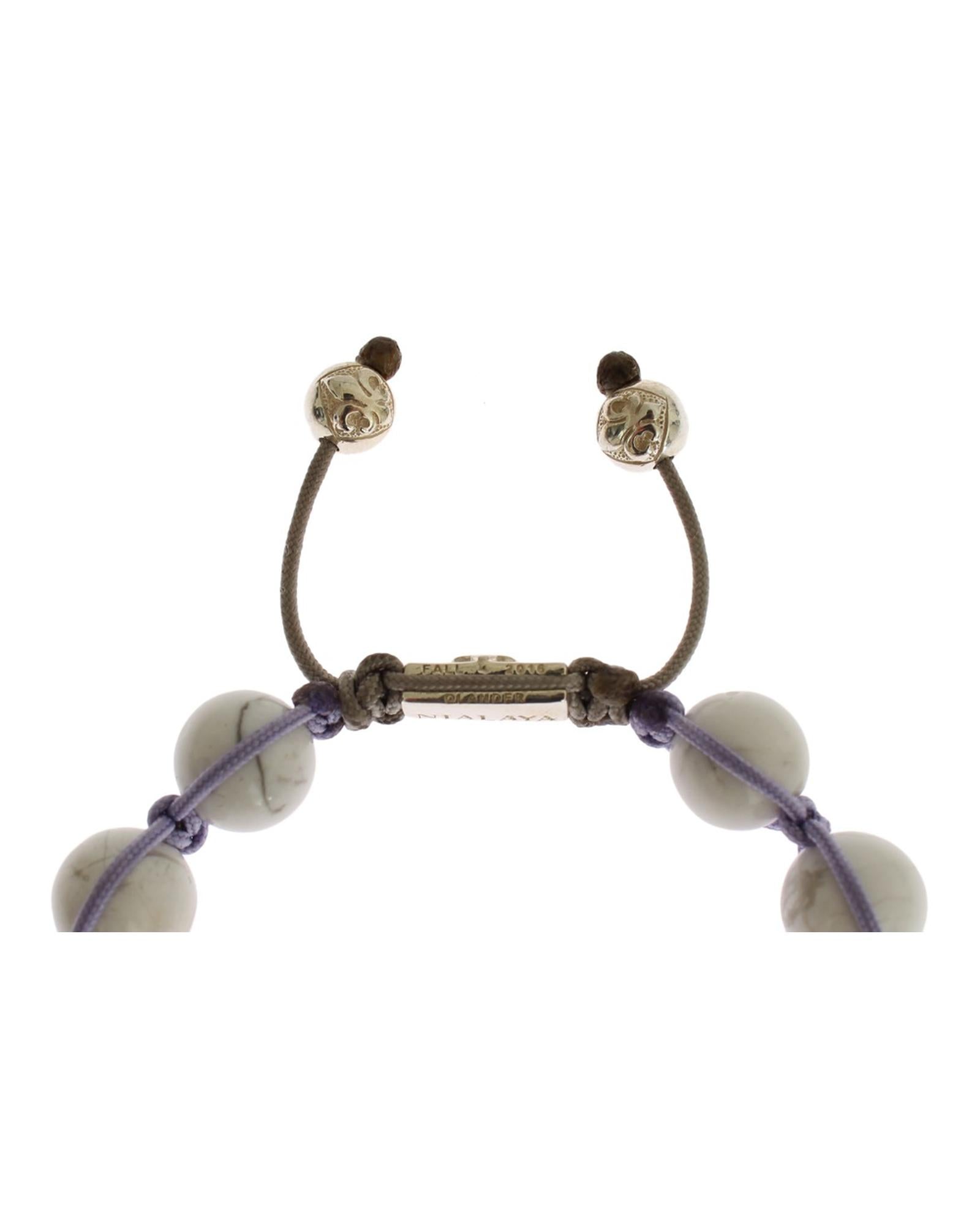 NIALAYA Sterling Silver Bracelet with Purple CZ and Howlite S Women - Women's Fashion > Jewellery