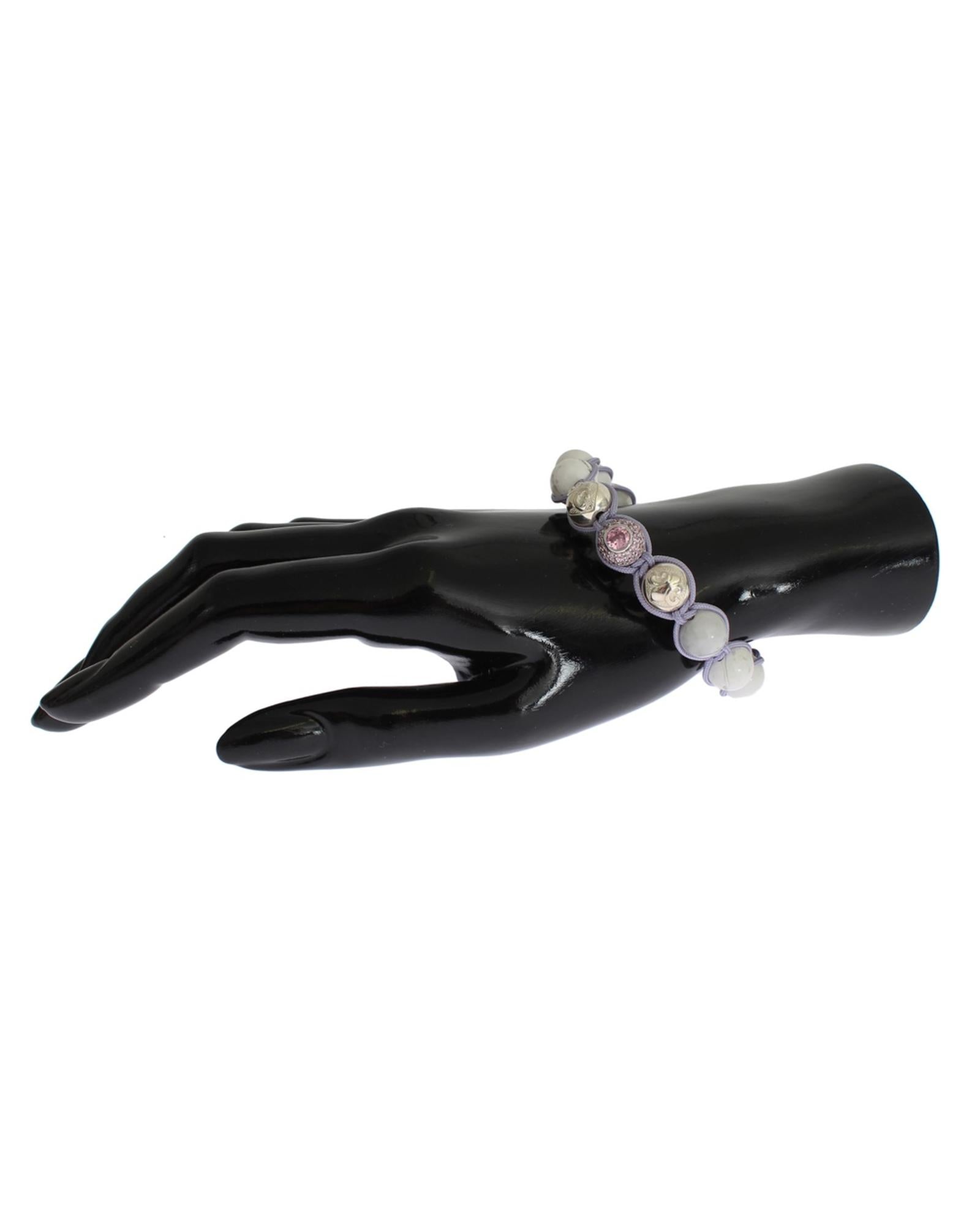 NIALAYA Sterling Silver Bracelet with Purple CZ and Howlite S Women - Women's Fashion > Jewellery