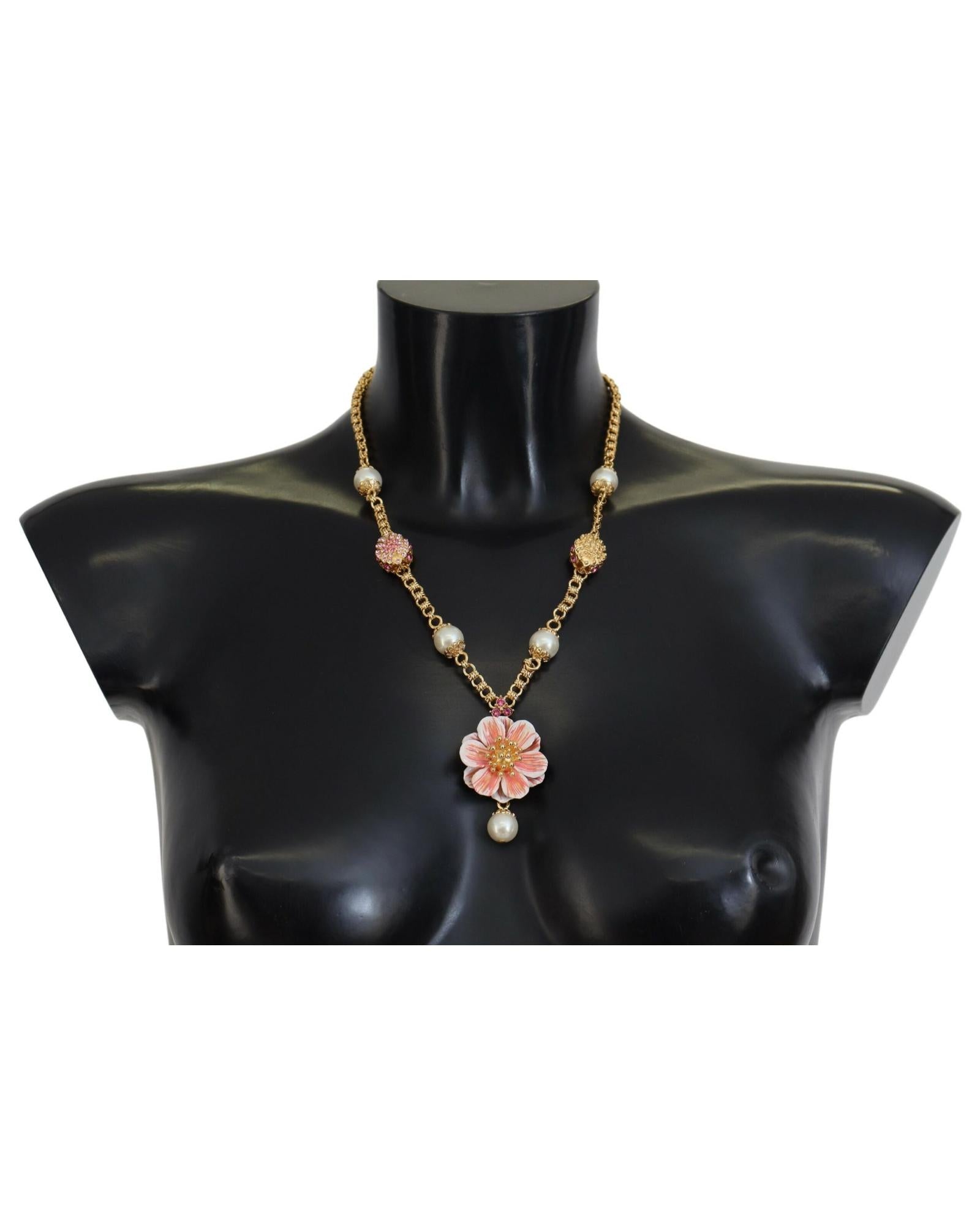 Dolce &amp; Gabbana Gold Crystal Statement Charm Necklace One Size Women - Women's Fashion > Jewellery