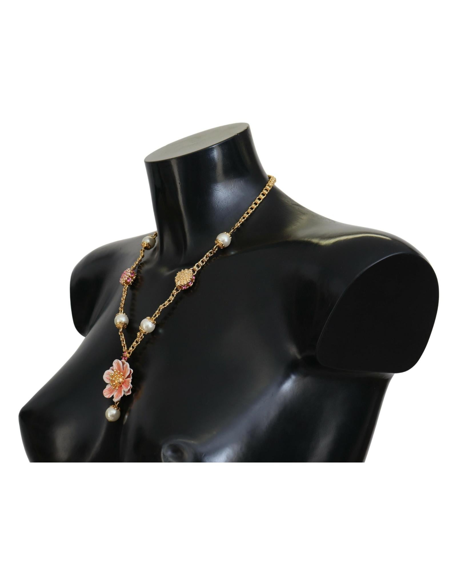 Dolce &amp; Gabbana Gold Crystal Statement Charm Necklace One Size Women - Women's Fashion > Jewellery