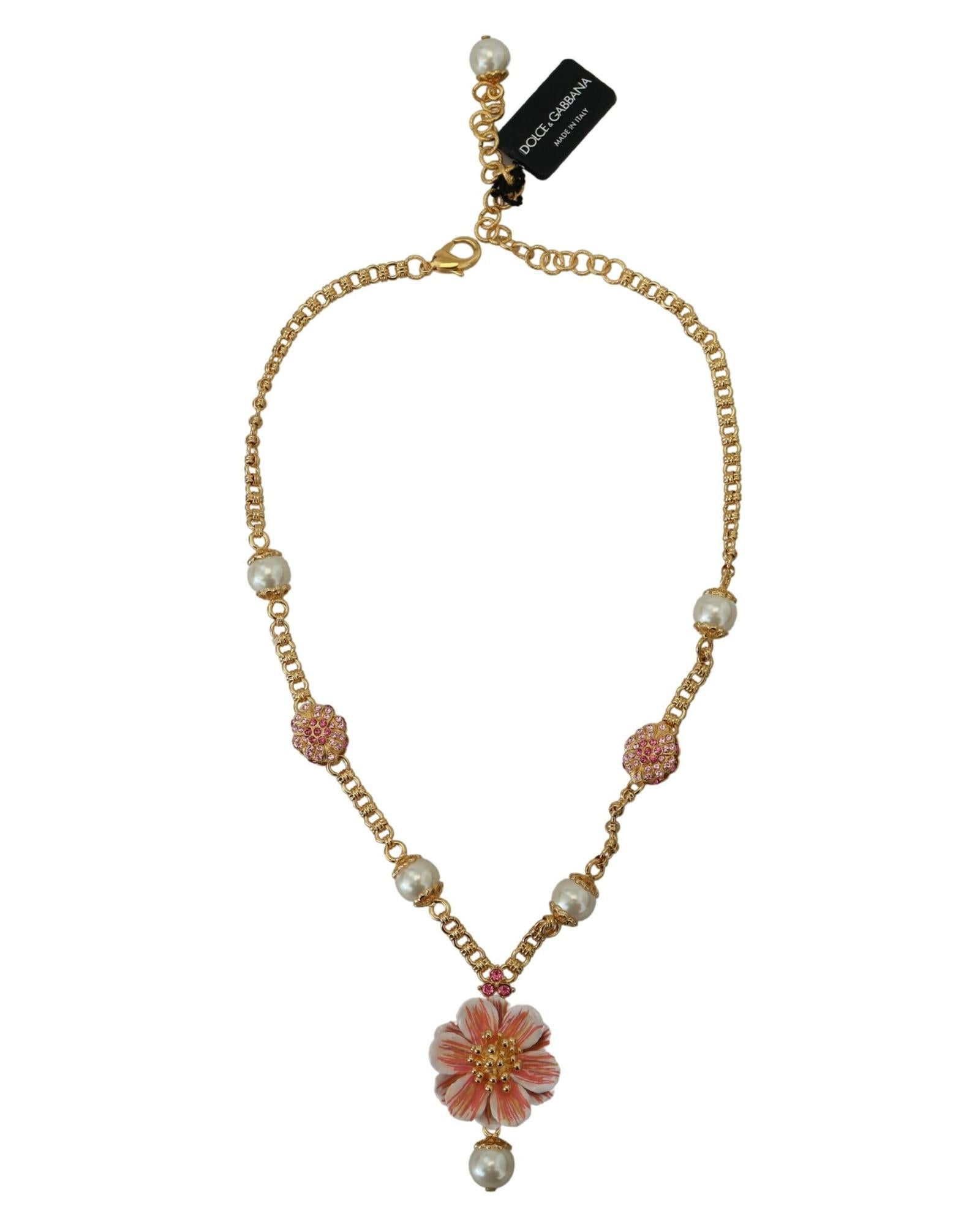 Dolce &amp; Gabbana Gold Crystal Statement Charm Necklace One Size Women - Women's Fashion > Jewellery