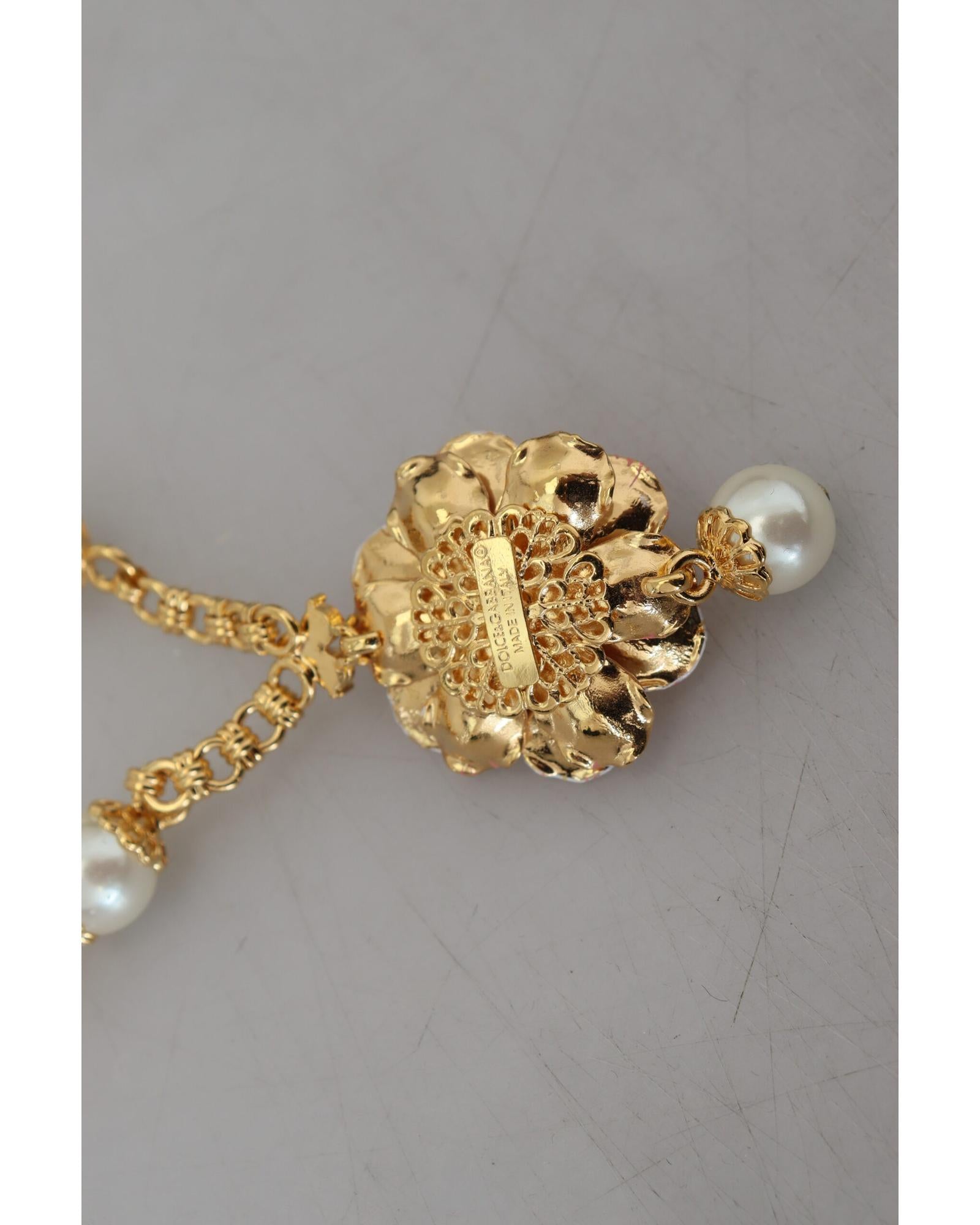 Dolce &amp; Gabbana Gold Crystal Statement Charm Necklace One Size Women - Women's Fashion > Jewellery