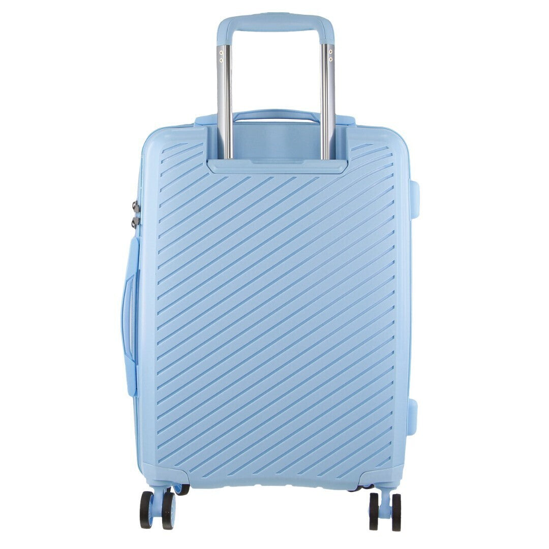 Pierre Cardin Inspired Milleni Hardshell 3-Piece Luggage Bag Set Travel Suitcase - Blue - Home & Garden > Travel