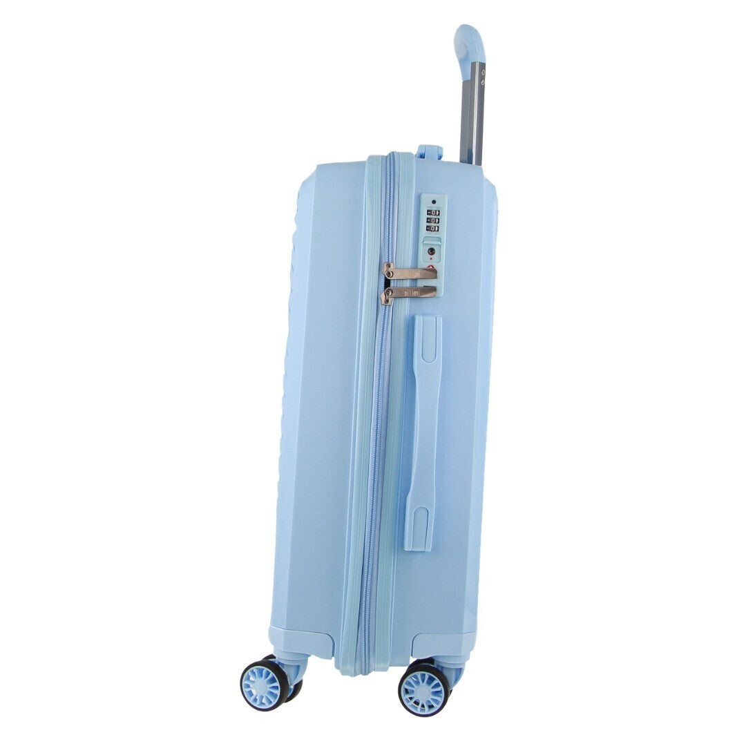 Pierre Cardin Inspired Milleni Hardshell 3-Piece Luggage Bag Set Travel Suitcase - Blue - Home & Garden > Travel