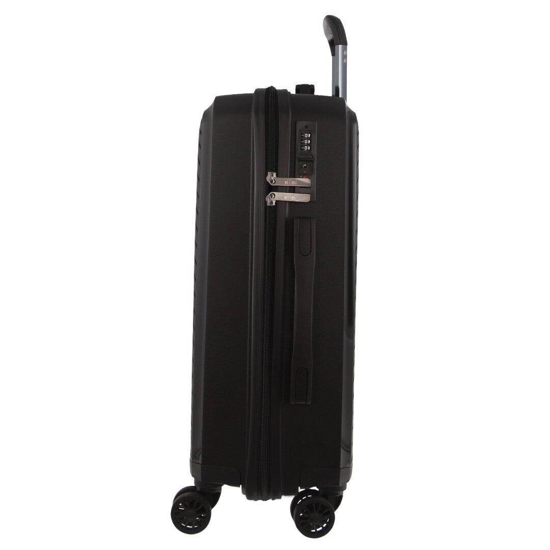 Pierre Cardin Inspired Milleni Cabin Luggage Bag Travel Carry On Suitcase 54cm (39L) - Black - Home & Garden > Travel