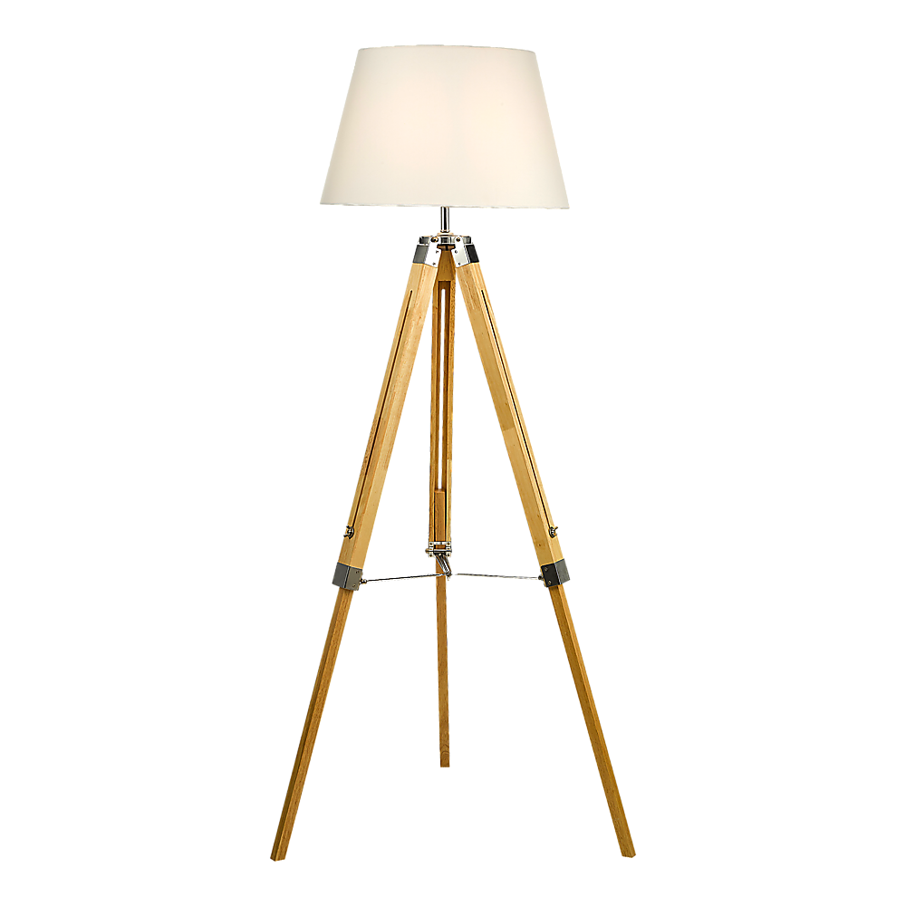 Modern Floor Lamp Wood Tripod Home Bedroom Reading Light 145cm - Home & Garden > Lighting