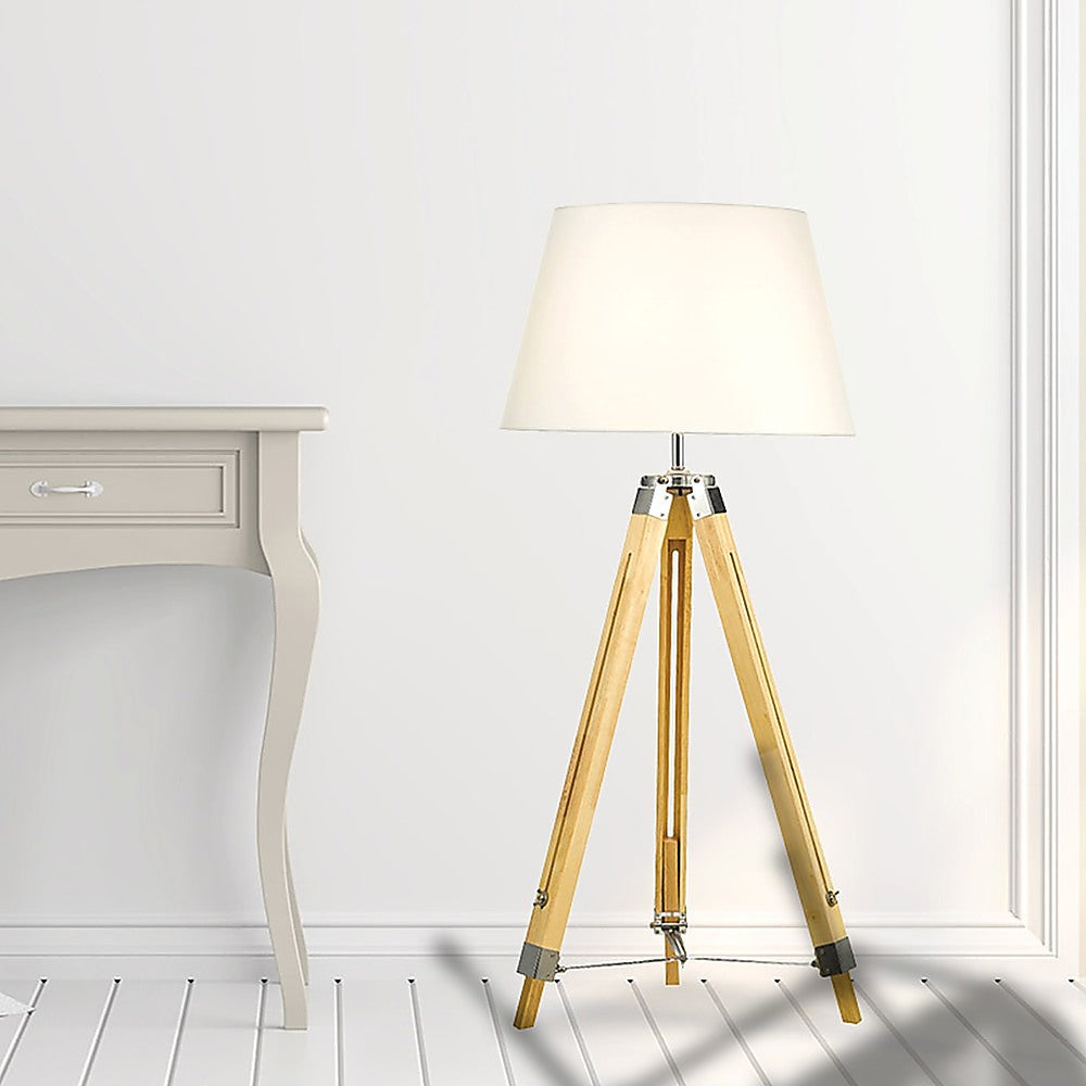 Modern Floor Lamp Wood Tripod Home Bedroom Reading Light 145cm - Home & Garden > Lighting