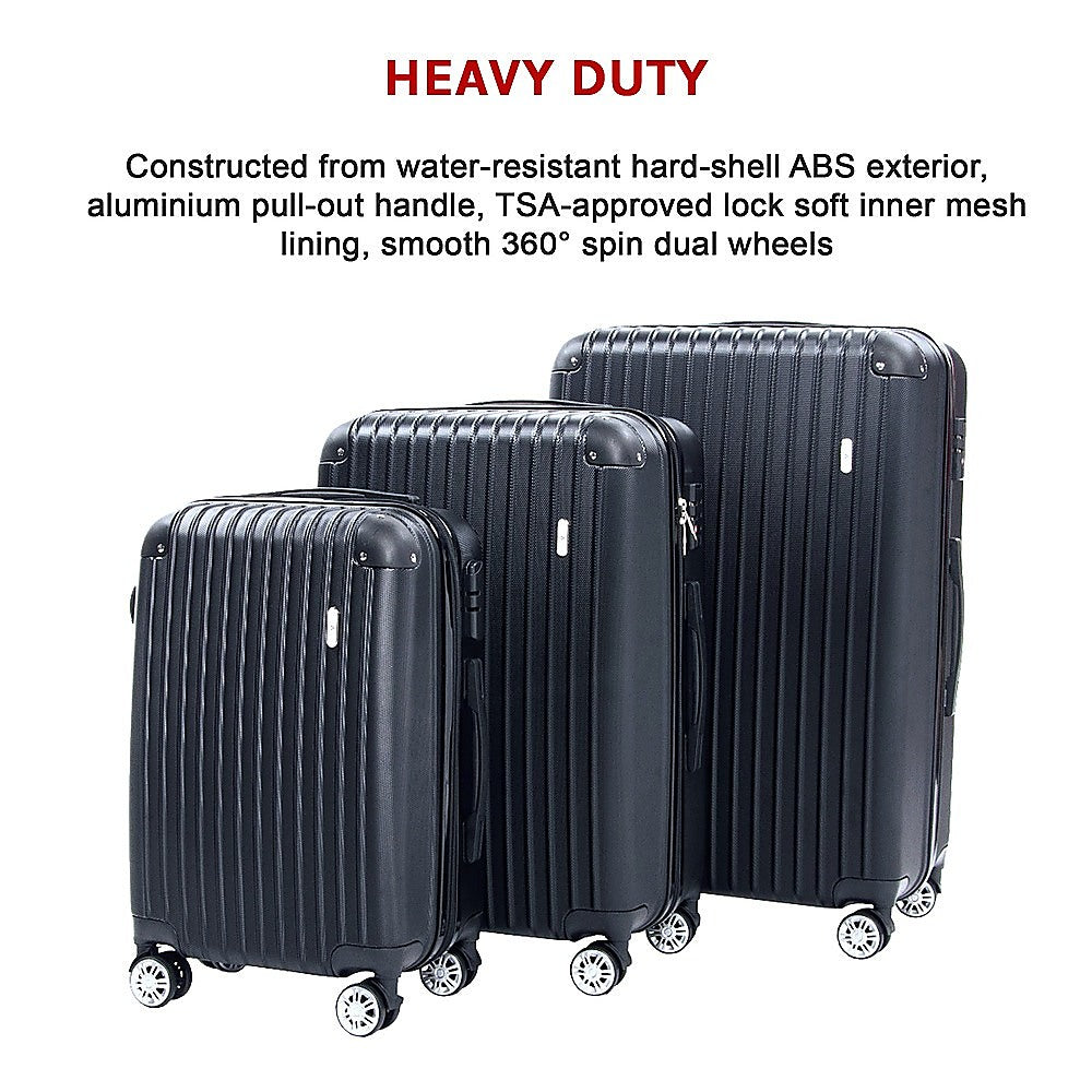 Delegate Suitcases Luggage Set 20" 24" 28"Carry On Trolley TSA Travel Bag - Home & Garden > Travel