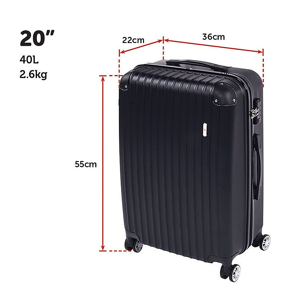 Delegate Suitcases Luggage Set 20" 24" 28"Carry On Trolley TSA Travel Bag - Home & Garden > Travel