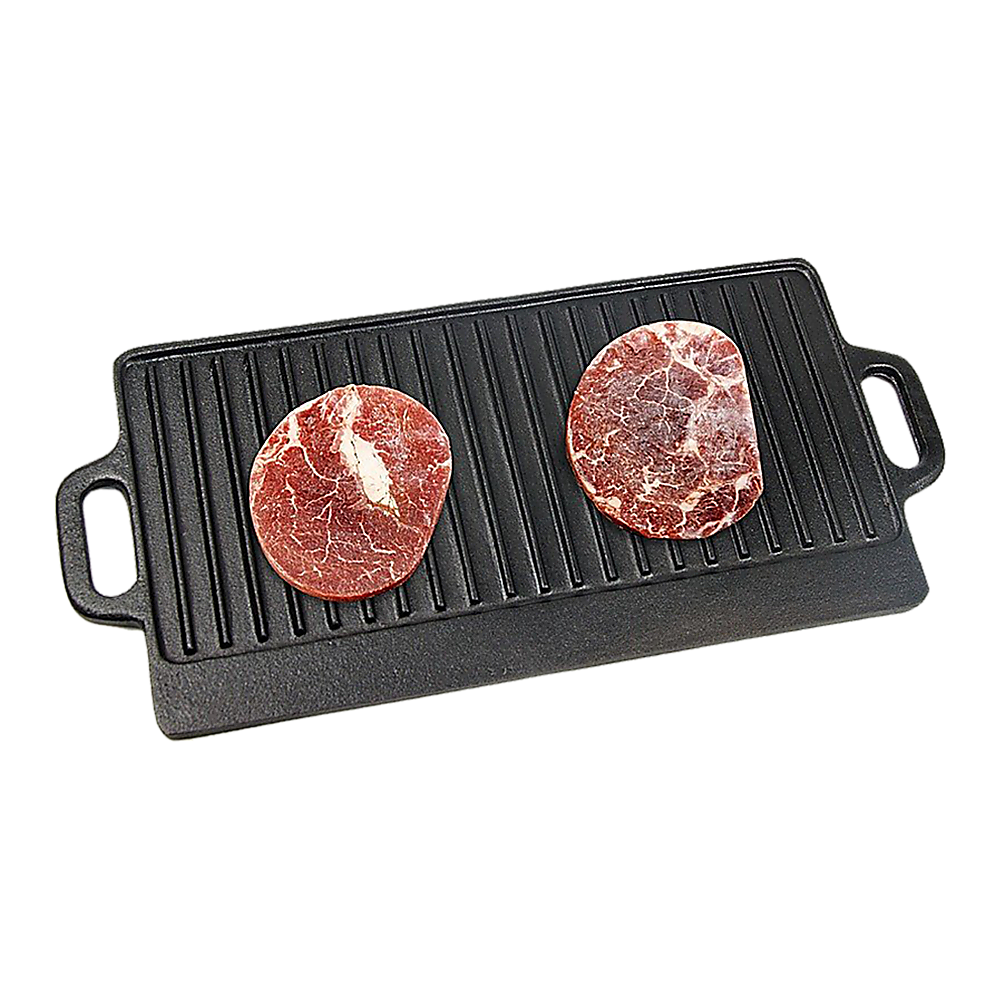 46x22 cm Cast Iron Reversible Griddle Plate BBQ Hob Cooking Grill Pan - Home & Garden > Kitchenware