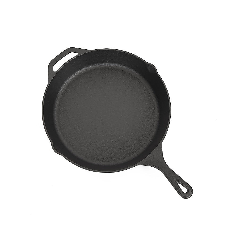 Non-stick Frying Pan Cast Iron Steak Skillet Round BBQ Grill Cookware 30cm - Home & Garden > Kitchenware