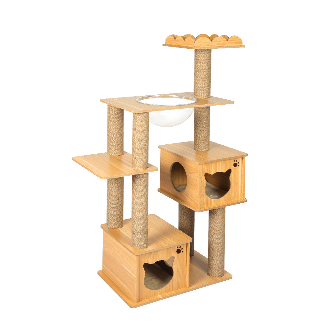 Cat Tree Scratching Post Scratcher Cats Tower Wood Condo Toys House 138cm - Pet Supplies