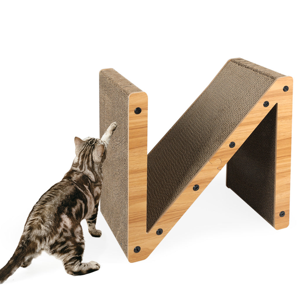 Cat Scratcher Scratching Board Corrugated Cardboard Scratch Bed Toy Pad Mat - Pet Supplies