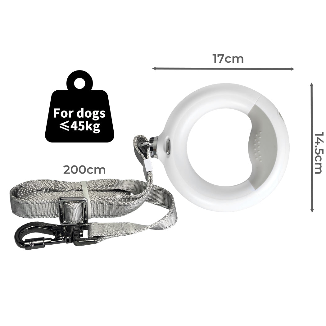 ED Dog Leash Lead Walking Rope Flashlight Heavy Duty 45kg Capacity White - Pet Supplies