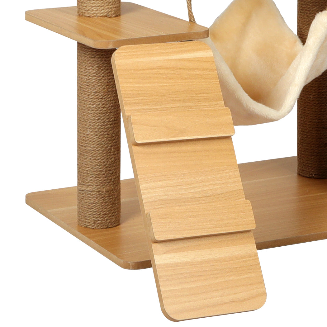 Cat Tree Scratching Post Scratcher Cats Tower Wood Condo Toys House 132cm - Pet Supplies