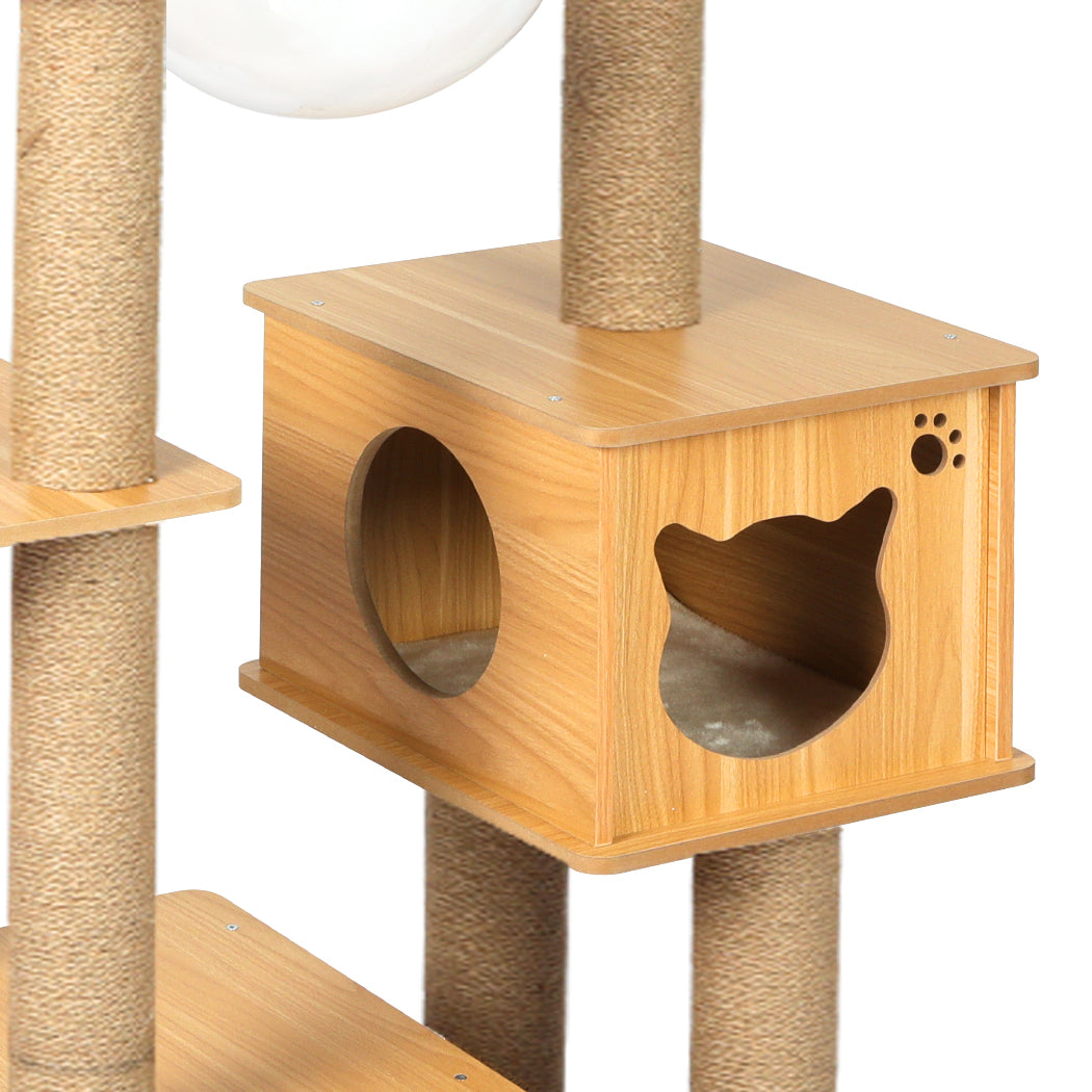 Cat Tree Scratching Post Scratcher Cats Tower Wood Condo Toys House 138cm - Pet Supplies