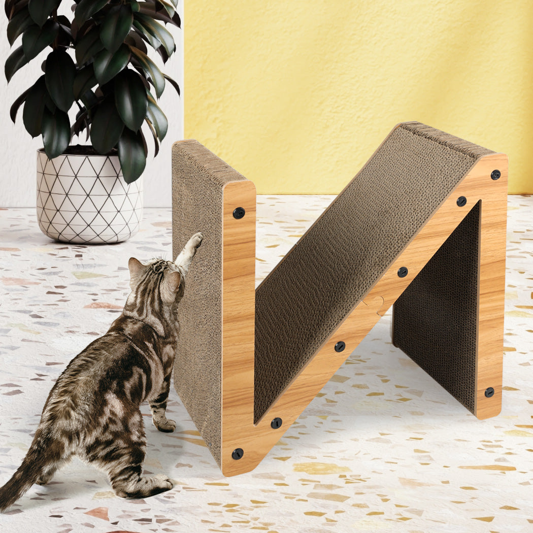 Cat Scratcher Scratching Board Corrugated Cardboard Scratch Bed Toy Pad Mat - Pet Supplies