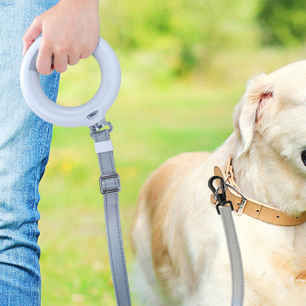 ED Dog Leash Lead Walking Rope Flashlight Heavy Duty 45kg Capacity White - Pet Supplies